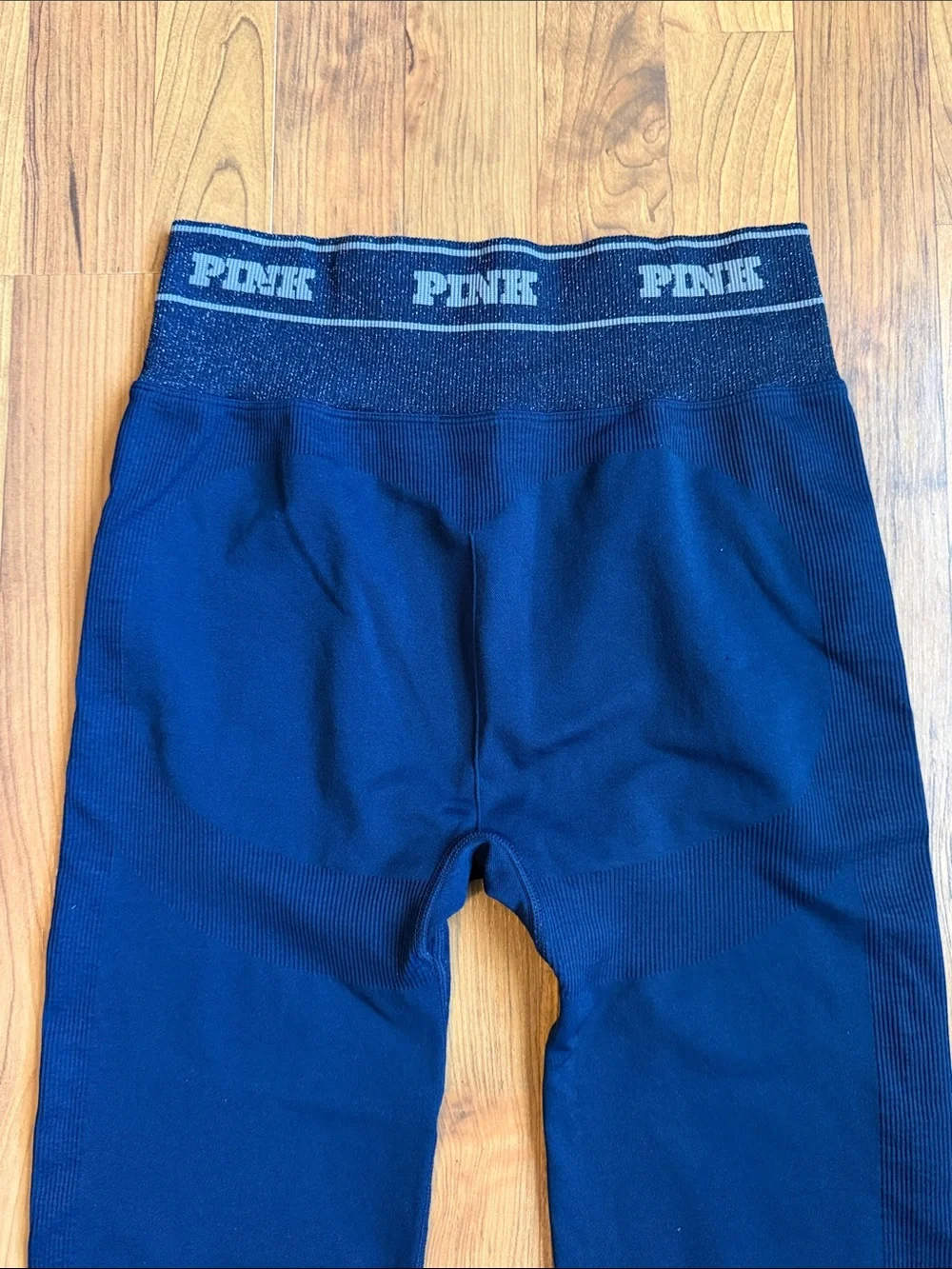 PINK Victoria's Secret Navy Leggings with Logo Waistband